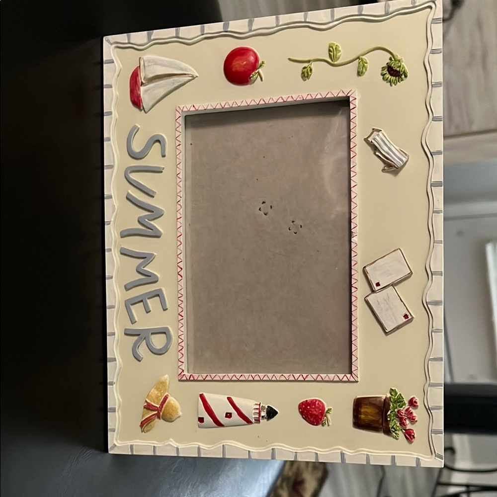Summer Themed Cream Photo Frame